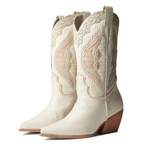 Steve Madden Cream and Tan Heeled Boots